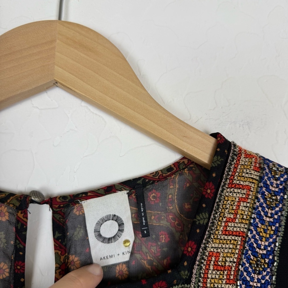 Anthropologie Akemi+Kin Munro Embroidered Beaded Tunic Dress - Picture 4 of 8